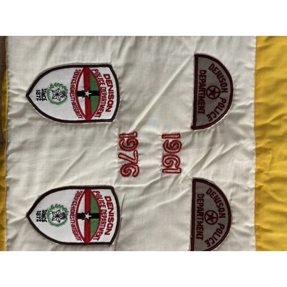 🚔 Vintage Police Patch Quilt — 120 Patches — 80” × 94”